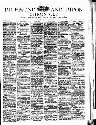 cover page of Richmond & Ripon Chronicle published on May 13, 1876